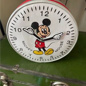 Disney Mickey Mouse White Wall Clock retro purse design good vibes fun side